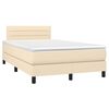 vidaXL Boxspring met matras en LED stof cr&egrave;mekleurig 120x190 cm