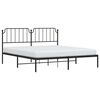 vidaXL Bedframe met hoofdbord metaal zwart 180x200 cm