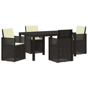 vidaXL Tuin eettafelset 5 st Antraciet- en cr&egrave;mekleurig PP