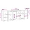 vidaXL Dressoir 230x35x80 cm massief grenenhout wit