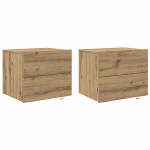 vidaXL Nachtkastje 2 pcs Artisan Eiken 50 x 39 x 41 cm Bewerkt hout