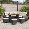 vidaXL Tuin Sofa Set met kussen 9 pcs Zwart en Cr&egrave;me poly rattan