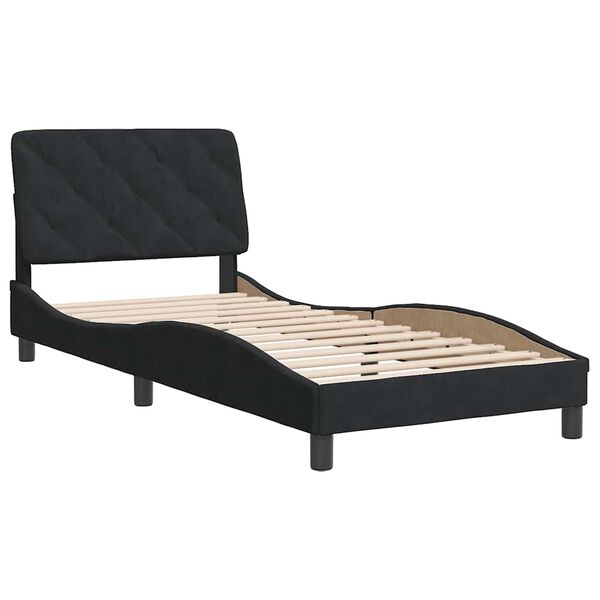 vidaXL Bedframe zonder matras fluweel zwart 80x200 cm