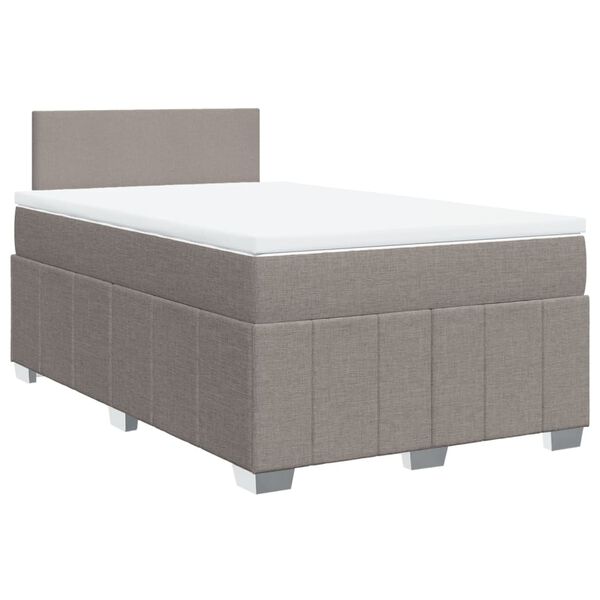 vidaXL Boxspring met matras stof taupe 120x190 cm