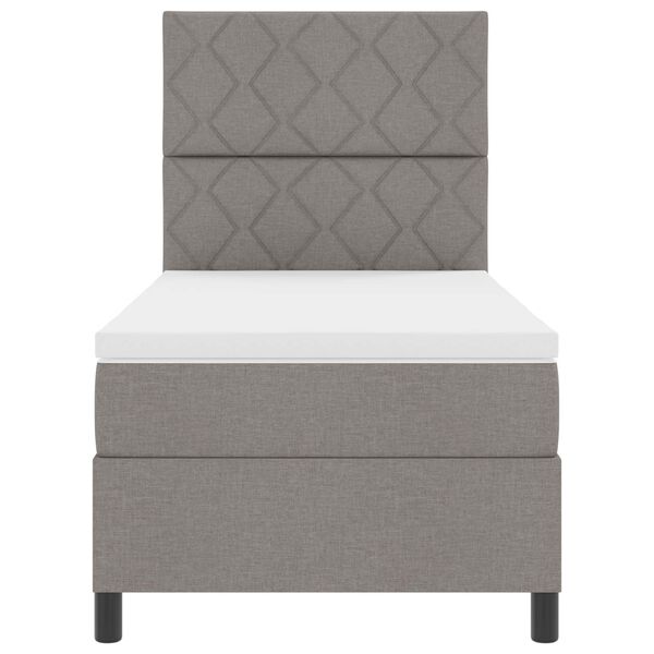 vidaXL Boxspring bed met matras met LED Taupe 90 x 190 cm Stof