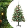 vidaXL Kunstkerstboom met LED -striplichten Groen 150 cm PVC en Metaal