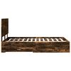vidaXL Bedframe met hoofdeinde Gerookt eiken 135 x 190 cm Bewerkt hout