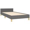 vidaXL Bedframe zonder matras 90x190 cm stof donkergrijs