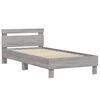 vidaXL Bedframe met hoofdbord en LED grijs sonoma eiken 100x200 cm