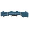 vidaXL 3-delige Loungeset met kussens fluweel blauw