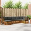 vidaXL Sofa-Sets 7 pcs Natuurlijk en Antraciet Massief Acaciahout