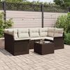 vidaXL Tuin Sofa Set met kussen 7 pcs Bruin en Cr&egrave;me poly rattan