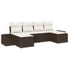 vidaXL Tuin Sofa Set 4 st Bruin en Cr&egrave;me poly rattan