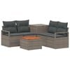 vidaXL Bankstel 6 st Grijs en Donkergrijs Poly Rattan en Staal