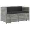 vidaXL 5-delige Loungeset met kussens poly rattan grijs