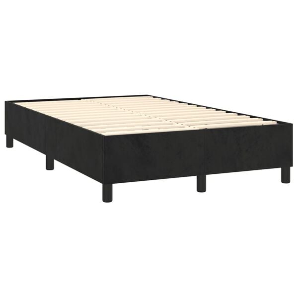 vidaXL Boxspring met matras fluweel zwart 120x190 cm