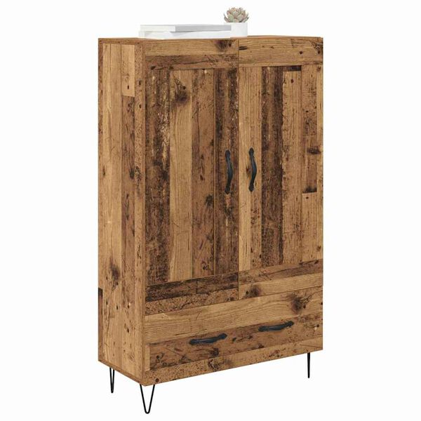 vidaXL Highboard met lade Oud Hout 69,5 x 31 x 115 cm Bewerkt hout