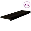 vidaXL Traptreden 12 st 80x30x2 cm massief eikenhout bruin-zwart