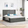 vidaXL Ottoman bed met matras en LED's 160x200cm stof donkergrijs