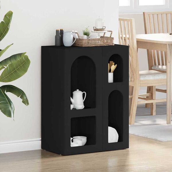 vidaXL Dressoir Zwart 59 x 35 x 80.5 cm Bewerkt hout