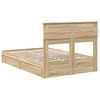 vidaXL Opslag bed met lade Sonoma Eiken 120 x 190 cm Bewerkt hout