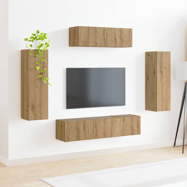 vidaXL TV-kast 5 pcs Artisan Eiken