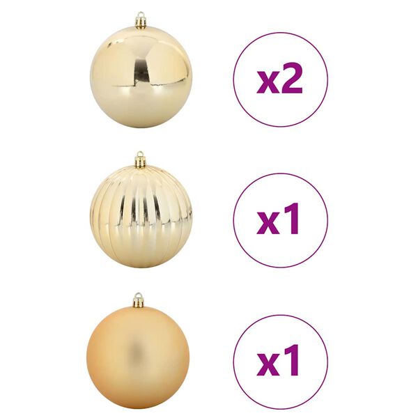 vidaXL Kerstbal Set 4 pcs Goud Kunststof