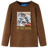 vidaXL Kindershirt met lange mouwen 116 gem&ecirc;leerd cognackleur