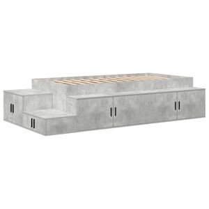 vidaXL Opbergbedframe Beton Grijs 80 cm Bewerkt hout