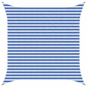 vidaXL Zonneschaduwzeil Blauw en Wit 3 x 3 m HDPE