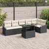 vidaXL Tuin Sofa Set met kussen met opslag 7 pcs Zwart en cr&egrave;me
