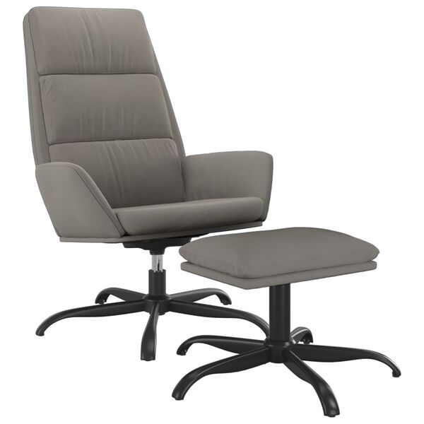 vidaXL Relaxstoel met voetenbank fluweel lichtgrijs