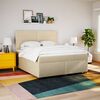 vidaXL Boxspring met matras stof cr&egrave;mekleurig 180x200 cm