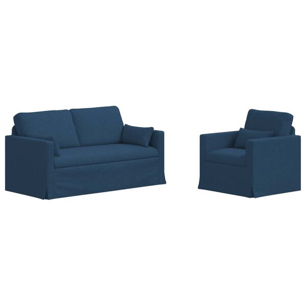 vidaXL Bank 2 pcs Blauw