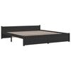 vidaXL Bedframe massief hout zwart 180x200 cm