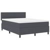 vidaXL Boxspringbed Donkergrijs en Wit 140 x 200 cm Katoen Stof