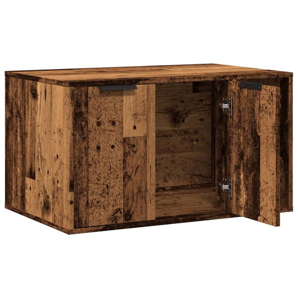 vidaXL Kattenbakkast 80x50x45 cm bewerkt hout oud houtkleurig