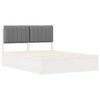 vidaXL Bedframe met Gevoerd Hoofdgedeelte Lichtgrijs 140 x 190 cm