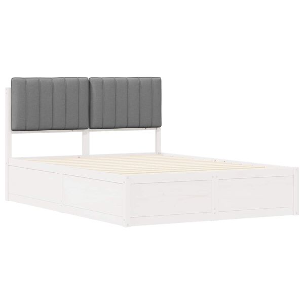 vidaXL Bedframe met Gevoerd Hoofdgedeelte Lichtgrijs 140 x 190 cm
