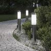 vidaXL Bolderverlichting met sensor en stopcontact 3 stuks 50 cm roestvrij staal IP44