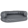 vidaXL Hondenmand met ergonomisch schuim 60x42 cm kunstleer grijs
