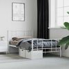 vidaXL Bedframe met hoofd- en voeteneinde metaal wit 90x200 cm