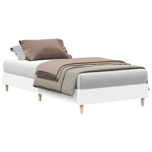 vidaXL Bedframe zonder matras 90x200 cm spaanplaat wit