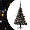 vidaXL Kunstmatig Voorverlicht Kerstboom met 150 LED Zwart 120 cm PVC