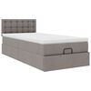 vidaXL Bed met matras 100x200 cm stof taupe