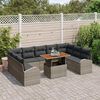 vidaXL Tuin Sofa Set met opslag 10 pcs Grijs Poly riet