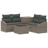 vidaXL Bankstel 6 st Grijs en Donkergrijs Poly Rattan en Staal