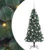 vidaXL Kunstmatige Voorverlichte Kerstboom met Ballenset Groen 150 cm