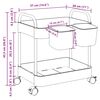 vidaXL Opbergtrolley 2-laags 37x28x43,5 cm acryl transparant