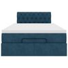 vidaXL Bed poef met matras en LED's 120x190 cm fluweel donkerblauw